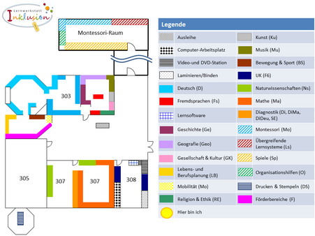 Raumplan der Lernwerkstatt Inklusion im dritten Obergeschoss
