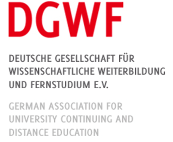 Logo der Deutschen Gesellschaft für wissenschaftliche Weiterbulund und Fernstudium e.V. DGWF