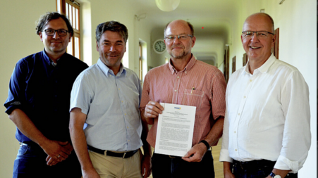 Von links nach rechts: Herr Kalz, Herr Siegmund, Herr Huneke und Herr Vogel