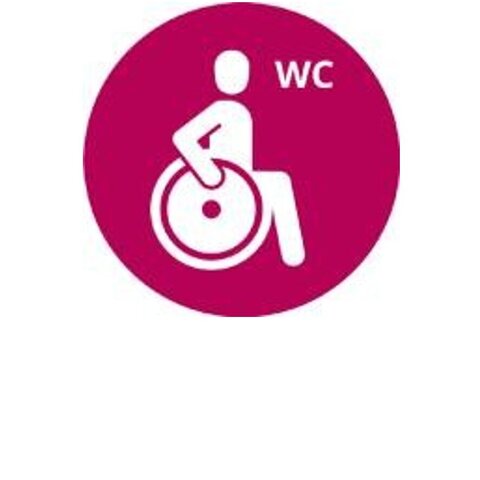 Piktogramm zu Barrierefreiheit in Bezug auf Barrierefreie Toilette  Es ist eine barrierefreie Toilette vorhanden.