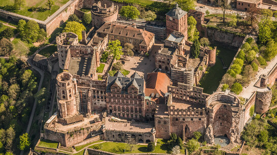 Luftbild vom Heidelberger Schloss