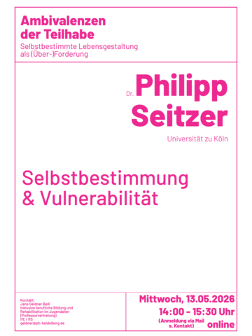 Vortrag Philipp Seitzer: Selbstbestimmung und Vulnerabilität