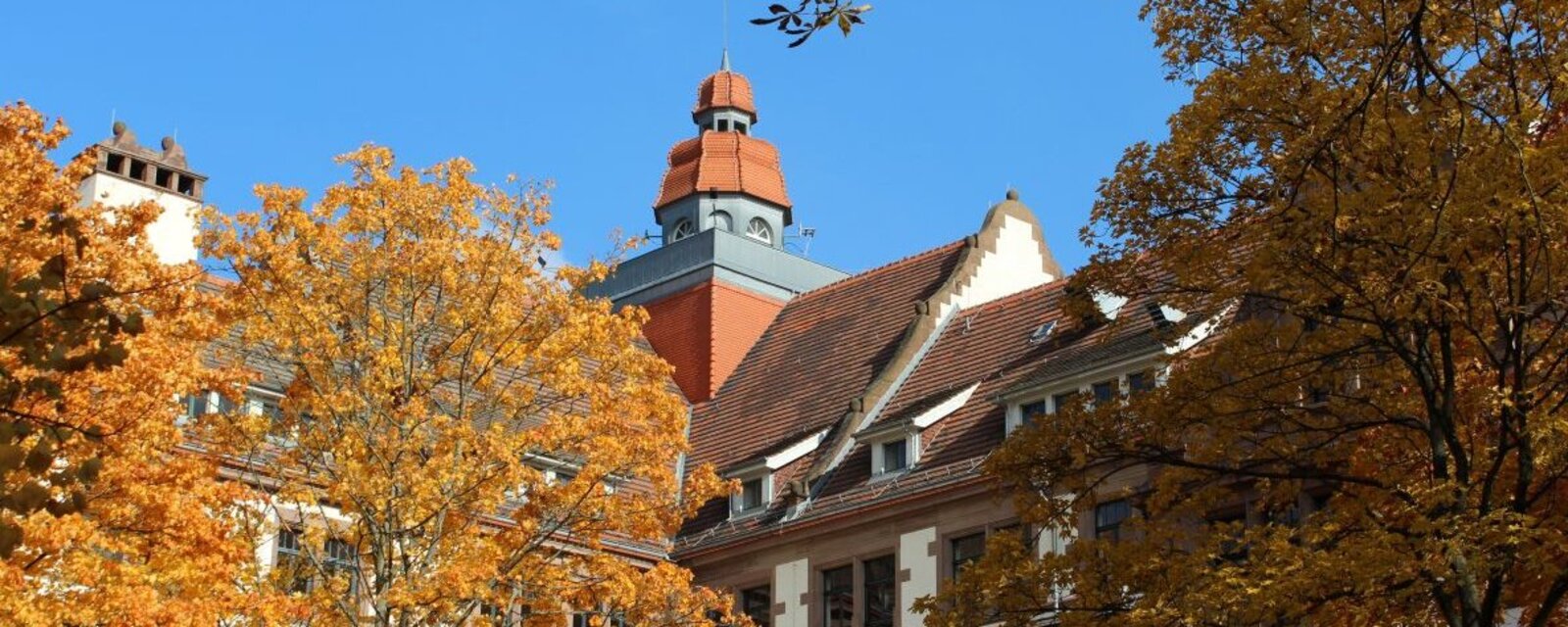 Der Altbau im Herbst