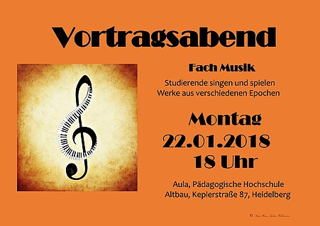 Konzertplakat Vortragsabend Fach Musik