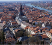 Luftaufnahme der Heidelberger Altstadt.