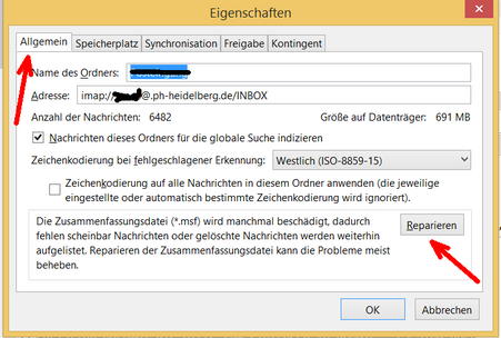 Thunderbird: Reparatur *.msf-Datei