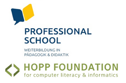 Auf dem Bild sieht man das Logo für Weiterbildungen der Hopp Foundation.