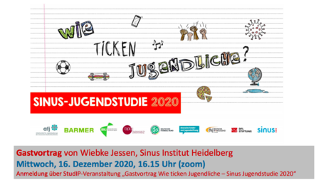 Der Flyer des digitalen Gastvortrags zur Sinus-Studie 2020. Genauere Informationen liefert der Text unterhalb des Bildes.