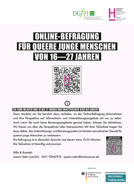 Infographik mit QR-Code zur Webseite der Online-Befragung