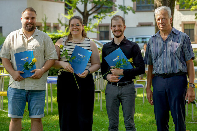 Gruppenbild von Celine Schäfer, Marco Schäfer, Anton Huber und Karl-Heinz Dammer.