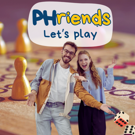 Plakat der Veranstaltung PHriends: Darauf Leo und Hannah