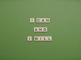 Die Worte "I can and I will", als Zeichen für mentale Stärke, welche von der TK gestärkt werden kann und zu gesunder Arbeit beitragen kann.