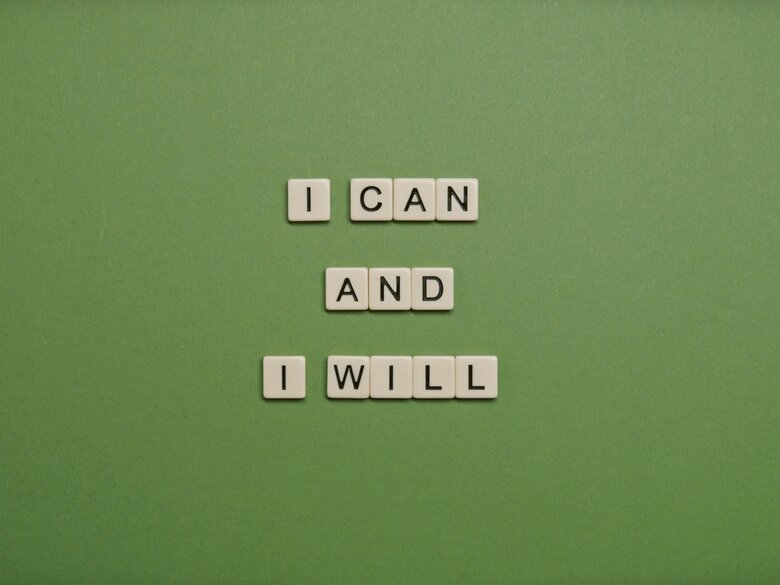 Die Worte "I can and I will", als Zeichen für mentale Stärke, welche von der TK gestärkt werden kann und zu gesunder Arbeit beitragen kann.