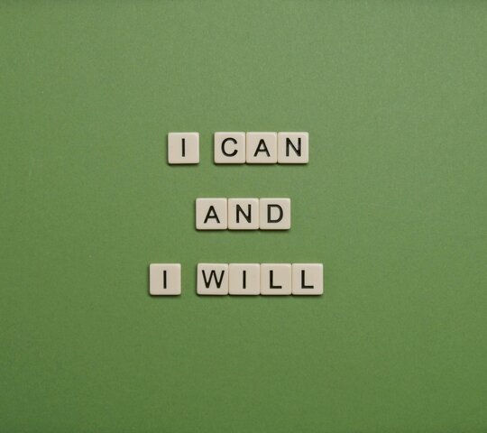 Die Worte "I can and I will", als Zeichen für mentale Stärke, welche von der TK gestärkt werden kann und zu gesunder Arbeit beitragen kann.