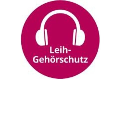 Piktogramm zur Barrierefreiheit in Bezug auf Leih-Gehörschutz  Es ist ein Leih-Gehörschutz vorhanden