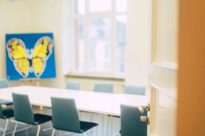 Ein Arbeitsraum im Transferzentrum, ideal für Co-Working, Workshops und Meetings.
