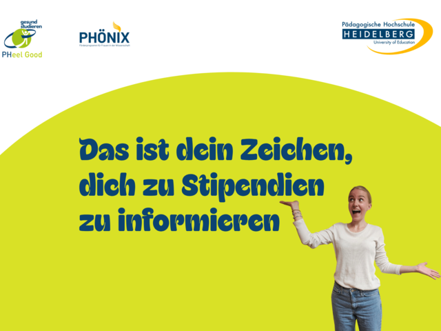 Werbeplakat der Veranstaltung mit Studentin, dazu der Text "Falls du auf ein Zeichen gewartet hast: Das ist es"
