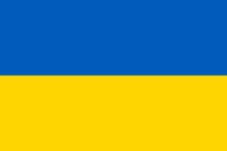  blau-gelbe Flagge der Ukraine.