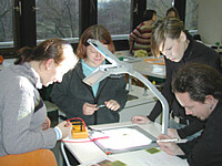 Studierende im fachdidaktischen Hauptseminar "Methoden im Physikunterricht", Thema: Lernzirkel