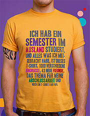 T-Shirt mit Auslands-Schriftzug