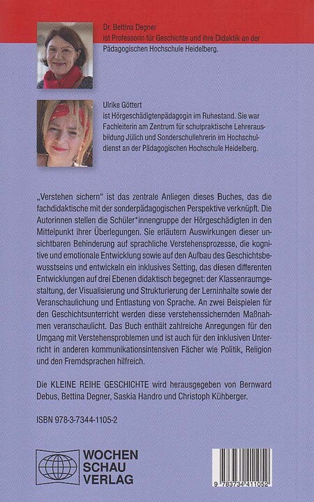 Buchrückseite "Verstehen sichern" von Bettina Degner und Ulrike Göttert