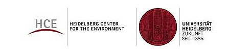 Die Grafik zeigt das Logo des Heidelberg Center for the Environment (HCE) und der Universität Heidelberg