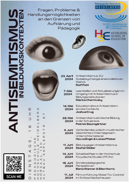 Plakat zur Vortragsreihe Antisemismus in Bildungskontexten