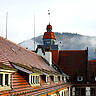 (c) Pädagogische Hochschule Heidelberg Schmuckgrafik: Altbau mit leichtem Nebel