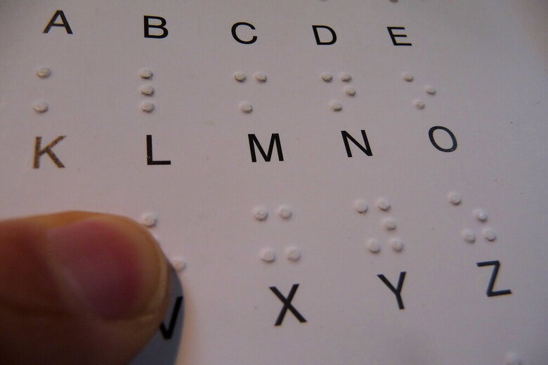 Ausschnitt Braillebuchstaben