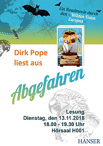 Plakat der Lesung Abgefahren von Dirk Pope