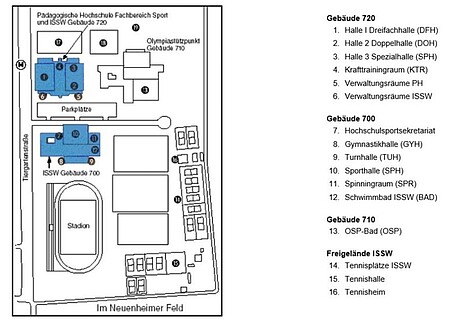 Lageplan der Hallen und Gebäude