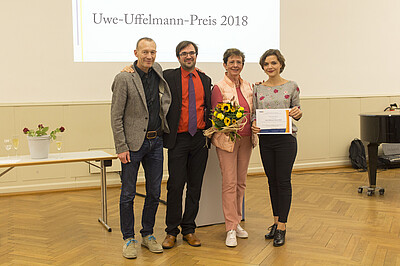 Bild der Verleihung des Uwe-Uffelmann-Preises an Frau Vivian Colbert 2018
