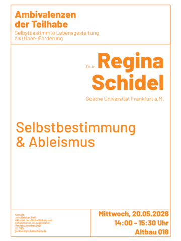 Vortrag Regina Schidel: Selbstbestimmung und Ableismus