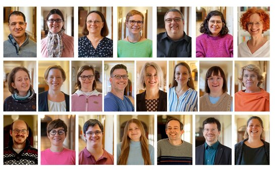 Collage von Porträtfotos von AW-ZIB Teammitgliedern