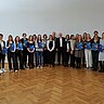 Gruppenbild der Stipendiat:innen des Deutschlandstipendiums mit den Förderern.