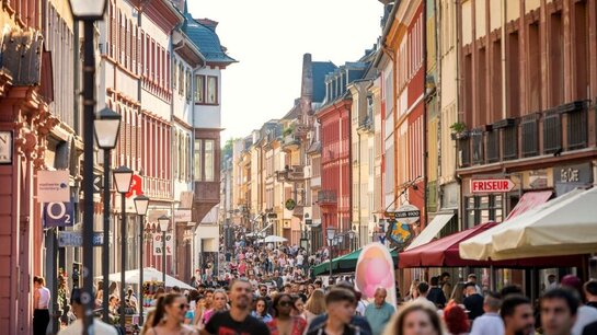 Blick in die Heidelberger Fußgängerzone