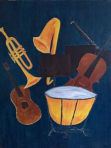 Das Bild zeigt Musikinstrumente