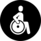 Piktogramm für einen Rollstuhlgerechten Zugang