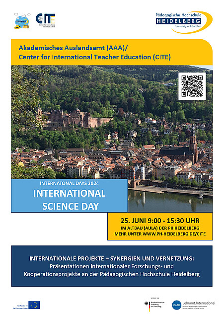 Poster des International Science Day 2024 mit Themenschwerpunkt Synergien und Vernetzung