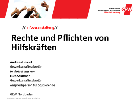 Rechte und Pflichten von Hilfskräften