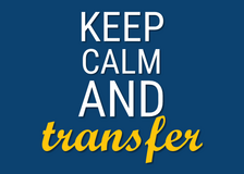 Darstellung eines Werbeflyers mit dem Text: "Keep Calm And Transfer"