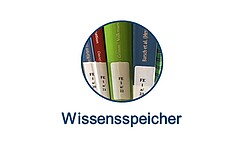 Link graphic to the website "Wissensspeicher" (knowledge repository)