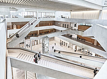 The inside of the building with staircases. Copyright University of Applied Sciences and Arts Northwestern Switzerland