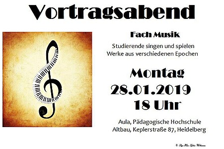 Konzertplakat Vortragsabend Fach Musik