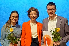 Gruppenbild von Anna Maria Jurcevic, Miriam Münch und Stephan Long