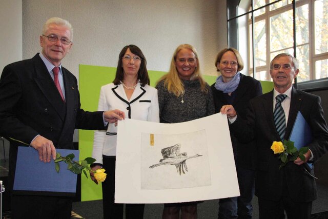 Prof. Dr. Dr. h.c. Gerd-Bodo von Carlsburg, Henrike Schön, Prof. Dr. Anneliese Wellensiek, Prof. Dr. Anne Sliwka und Prof. Dr. Michael Schallies