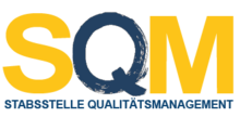 Das Logo des Qualitätsmanagement ist zu sehen: SQM Stabstelle Qualitätsmanagement.