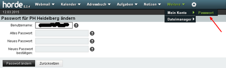 Passwortänderung via Horde 5 Passwortänderung via Horde 5