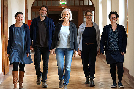 Bild des Gleichstellungs-Teams: Stefanie Köb, Wolfgang Schultz, Frauke Janz, Angela Häußler, Hanna Sauerborn