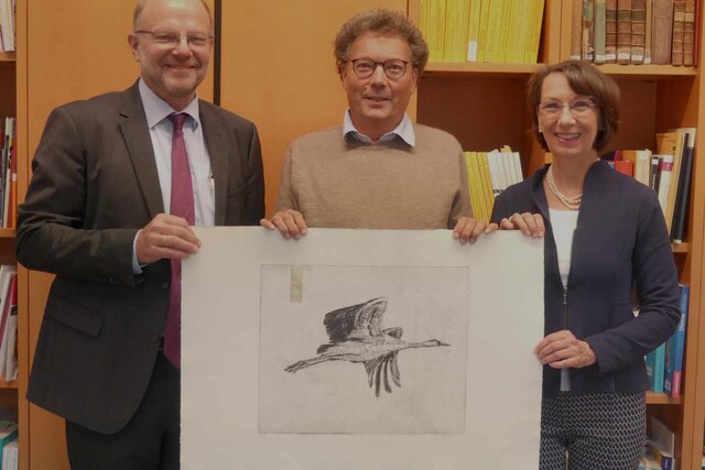 Prof. Dr. Hans-Werner Huneke, Prof. Dr. Friedrich Gervé und Henrike Schön